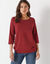 T-shirt maille brillante (bordeaux)