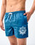Short de bain uni motif contrast&eacute; (bleu)