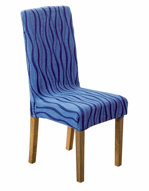 Housse chaise extensible jacquard - lot de 2 (bleu)