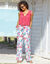 Pantalon large fluide, imprimé (écru)