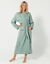 Peignoir uni en triple gaze de coton  (vert)