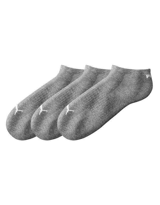 Socquettes matelassées sneaker - lot de 3 paires (gris chiné)