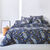 Linge de lit Amboise imprim&eacute; - coton 57 fils/cm&sup2; (bleu encre)