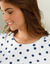 Pyjama polaire imprim&eacute; pois toucher peluche manches longues (bleu)