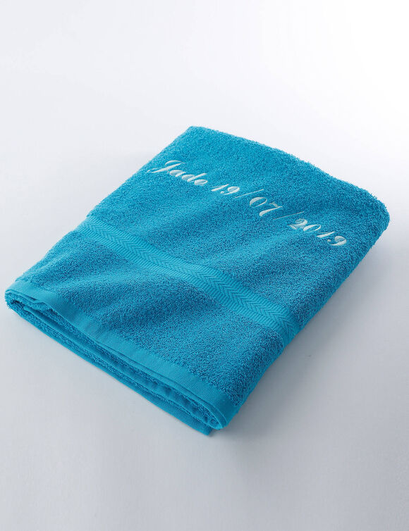 Collection serviettes de bain personnalisables confort moelleux (turquoise)