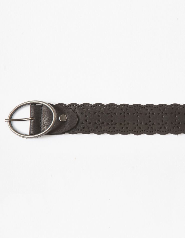 Ceinture cuir perforée (noir) Ceinture cuir perforée (noir)