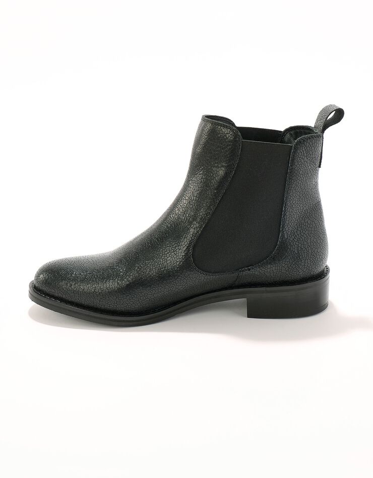 Boots en cuir embossé écailles (noir)
