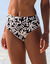 Bas de maillot de bain taille haute imprim&eacute; Linao (noir / &eacute;cru)