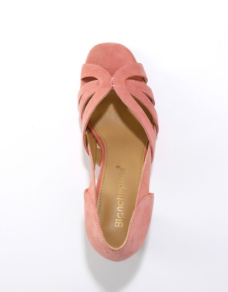 Sandales bout ouvert, cuir (corail) Sandales bout ouvert, cuir (corail)