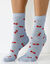 Chaussettes imprimées - lot de 3 paires (blanc + bleu + gris)