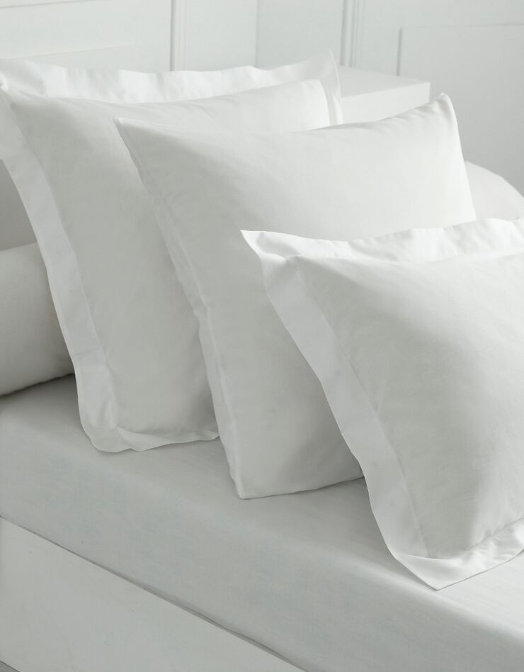 Linge de lit uni coton (blanc)