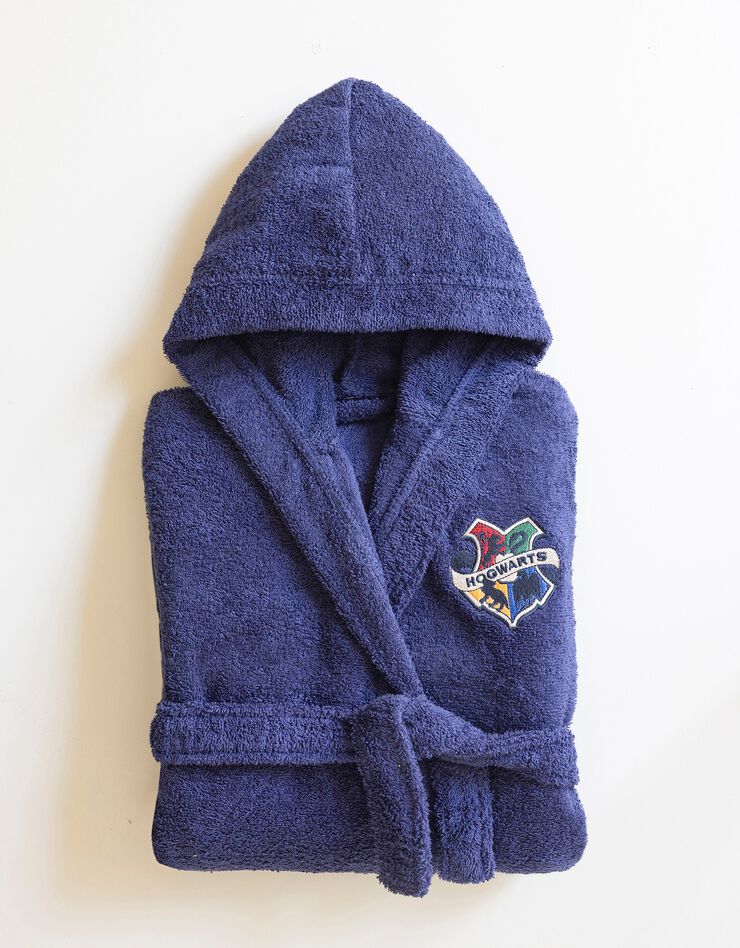 Peignoir de bain enfant Harry Potter® col capuche (bleu)