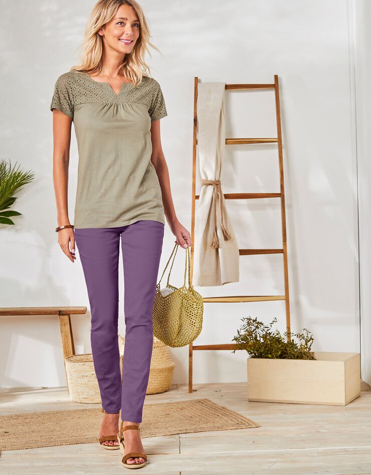 Pantalon fuselé couleur (lilas) Pantalon fuselé couleur (lilas)
