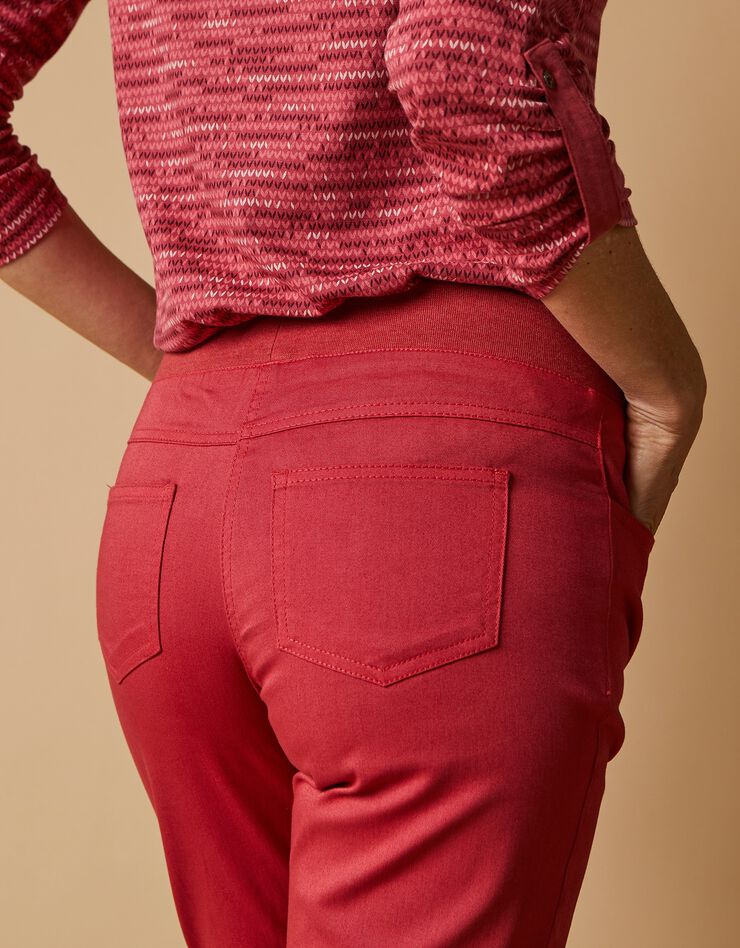 Pantalon droit "ultra confort" taille élastiquée (tomette)