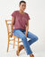 T-shirt manches courtes dentelle (bois de rose chiné)