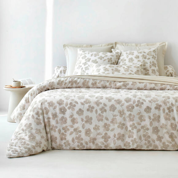 Linge de lit Petunia en flanelle imprim&eacute;e (sable)