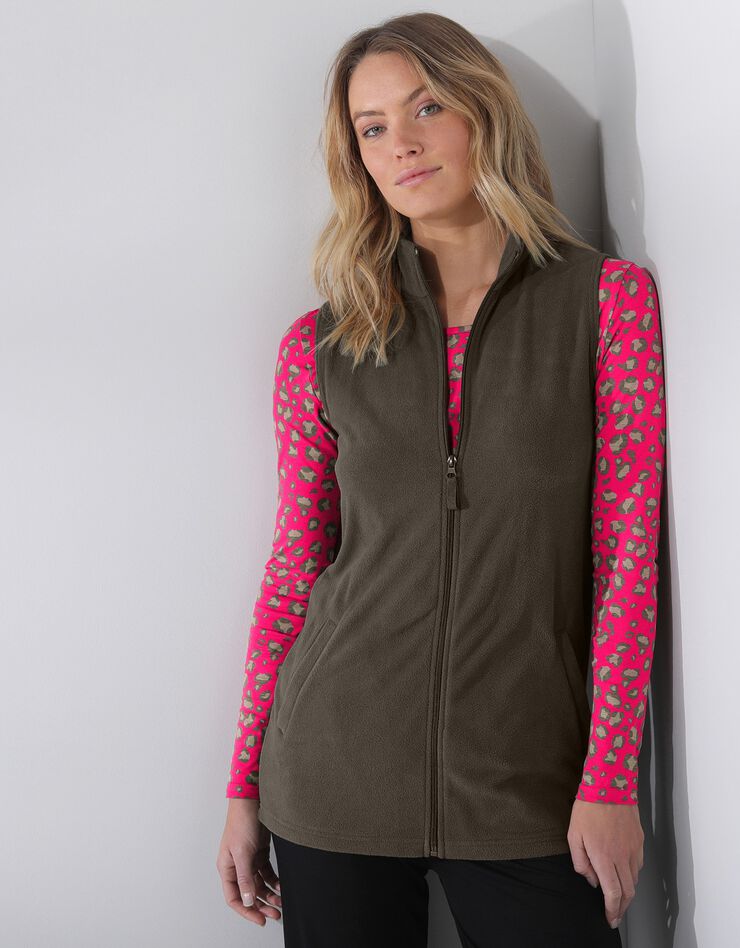 Veste polaire zippée sans manches (kaki) Veste polaire zippée sans manches (kaki)
