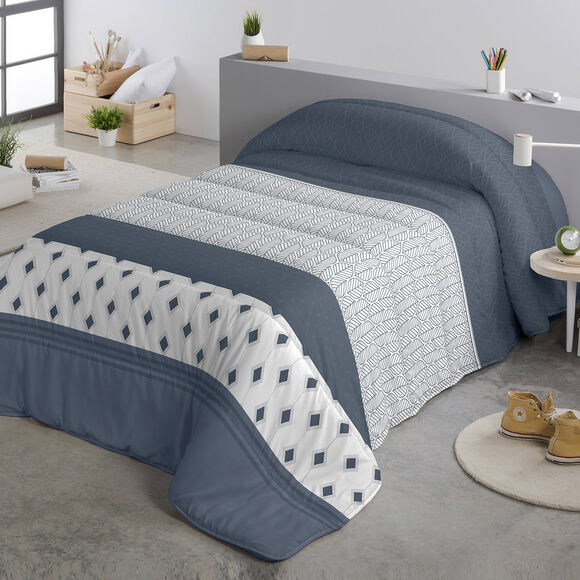 Couette microfibre rayures de motifs 200 g/m² (bleu)