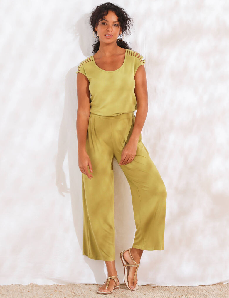 Pantacourt Blanc Taille 50/52 - Daxon - Style 7/8ème Droit - Polyester - Neuf Sans étiquette