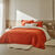 Couvre-lit réversible microfibre matelassée/sherpa (terracotta)