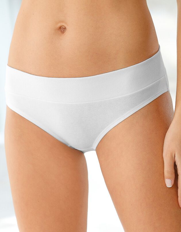 Culotte midi coton stretch ceinture confort - lot de 2 (blanc + noir)