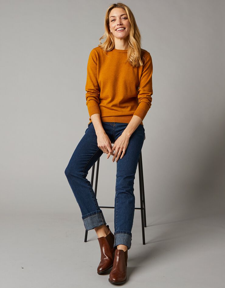 Pull col rond, laine d'agneau (ocre) Pull col rond, laine d'agneau (ocre)