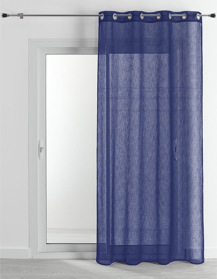 Voilage effet lin (indigo)