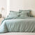 Linge de lit uni flanelle (vert amande)
