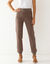 Pantalon blousant taille élastiquée, lin coton (marron glacé)