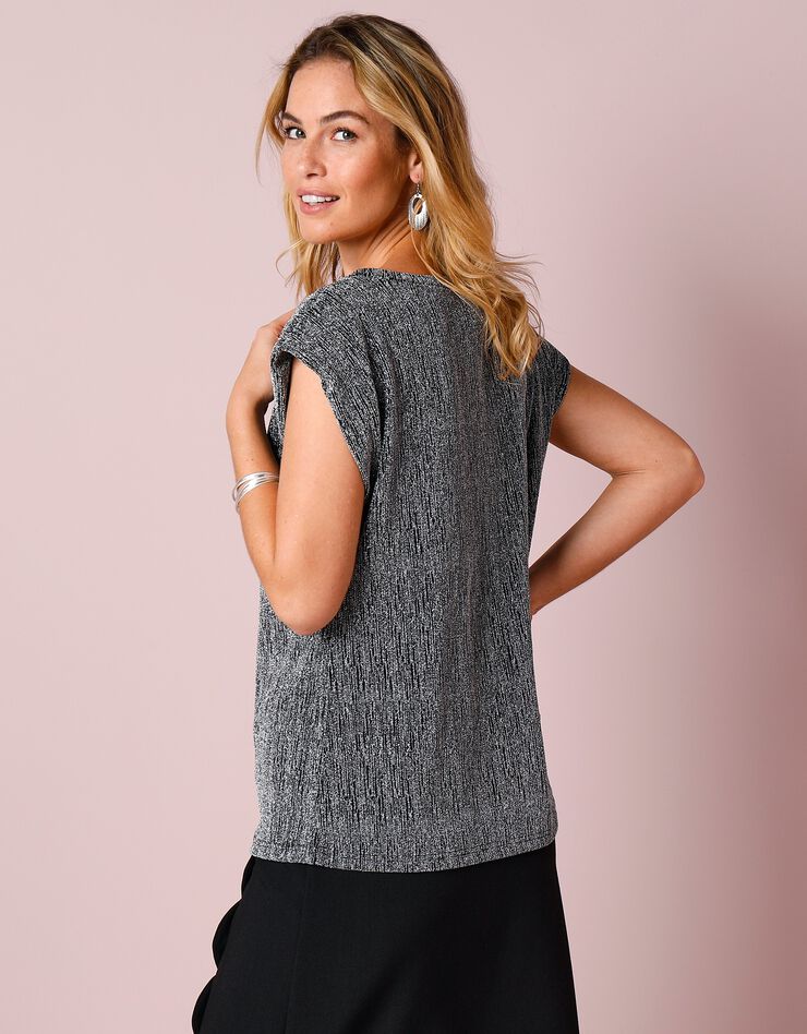Tee-shirt fantaisie brillant (argenté) Tee-shirt fantaisie brillant (argenté)