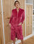Robe de chambre zippée maille polaire texturée (framboise)