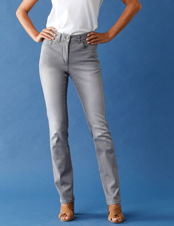 Jean stretch coupe droite (gris)