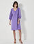 Robe courte évasée, détails broderie anglaise (violet)