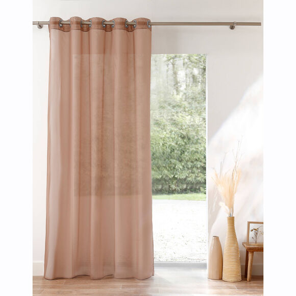 Panneau voile uni finition œillets (taupe)
