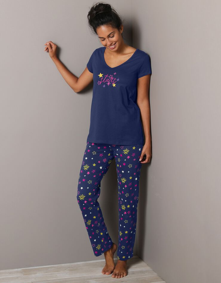 Pantalon de pyjama imprimé étoiles Estrella - coton (marine) Pantalon de pyjama imprimé étoiles Estrella - coton (marine)