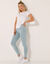 Legging maille jersey imprimé graphique (bleu grisé)