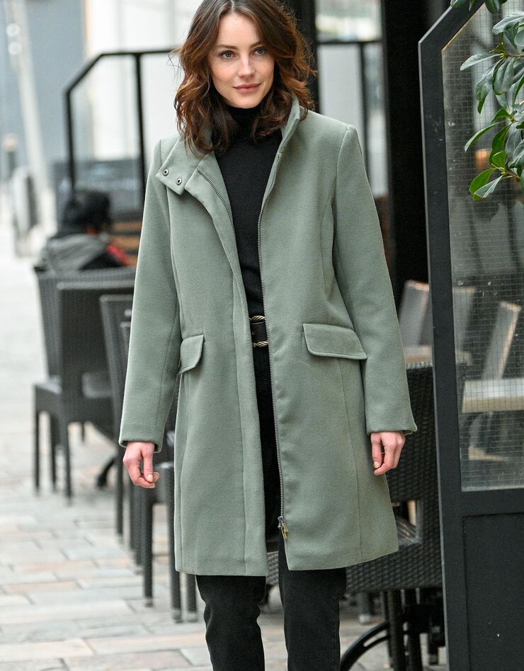 Manteau zippé drap de laine (bronze) Manteau zippé drap de laine (bronze)