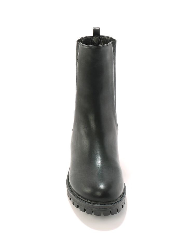 Boots montantes élastiquées à large semelle crantée  (noir)