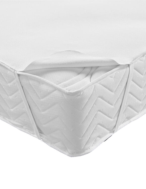 Protège-matelas molleton absorbant 200 g/m² forme plateau (blanc)