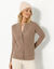 Cardigan boutonné maille fantaisie (taupe clair)