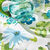 Nappe toile cirée imprimé anémones (blanc / bleu)
