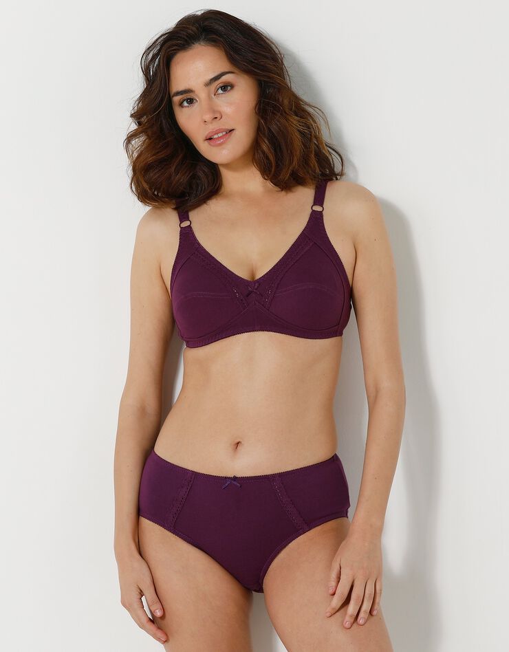 Culotte maxi en coton ajouré - Lot de 2 (fuchsia + prune) Culotte maxi en coton ajouré - Lot de 2 (fuchsia + prune)