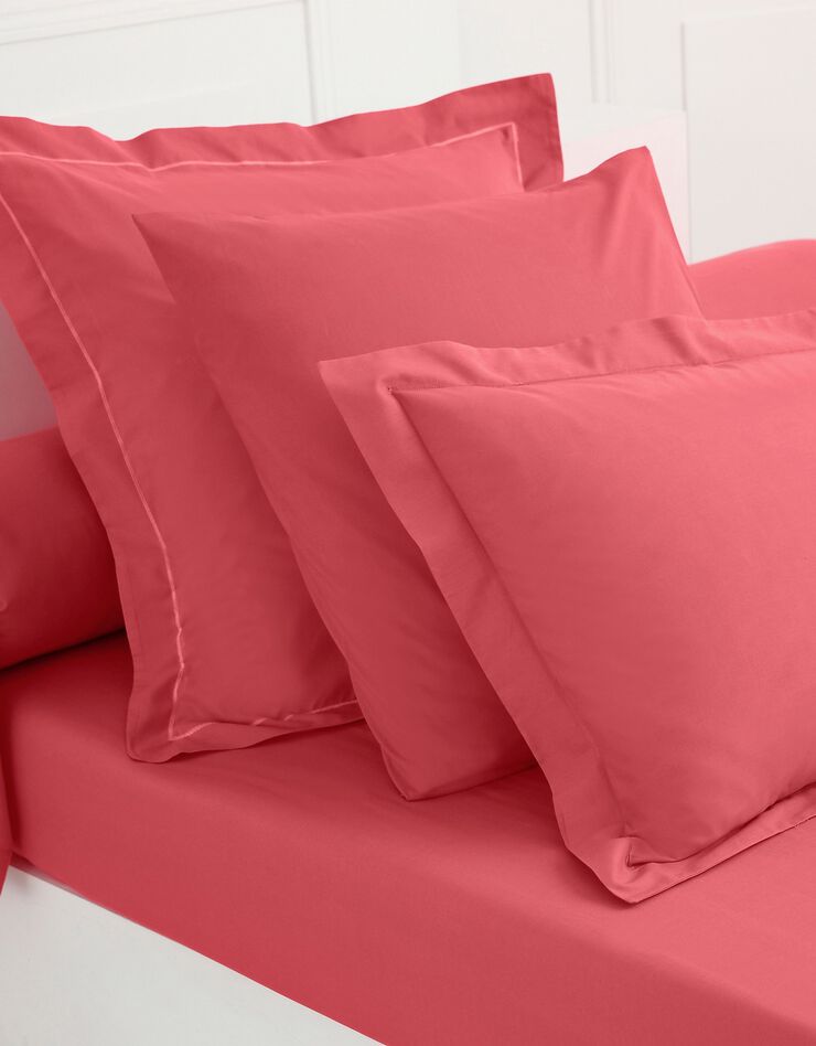 Linge de lit uni polyester-coton Colombine (rose pivoine)
