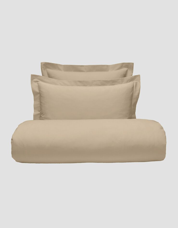 Linge de lit uni polycoton (sable)