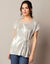 T-shirt tunique, maille plissée (doré)