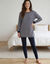 Pyjama molleton ray&eacute; avec legging  (marine / &eacute;cru)