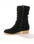 Bottes mi-hautes plissées à petit talon effet bois (noir)