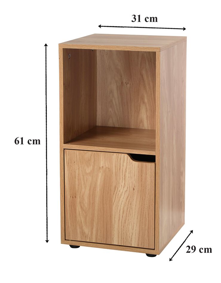 Meuble de rangement STAVRA– 2 cases 1 porte (naturel)