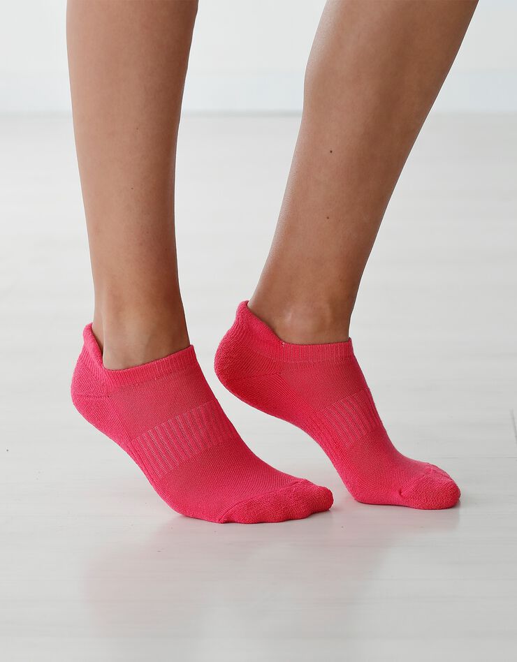 Socquettes basses spéciales sport - lot de 4 (gris / rose) Socquettes basses spéciales sport - lot de 4 (gris / rose)