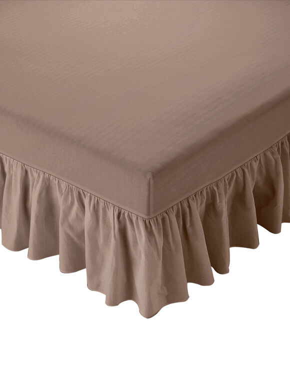 Cache-sommier intégral volant fantaisie (taupe)